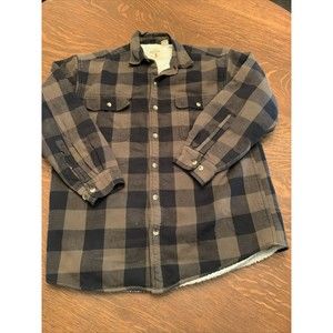 Red Head Brand Co Sherpa Fleece Lined Plaid Flannel Shacket Shirt Jacket Mens L